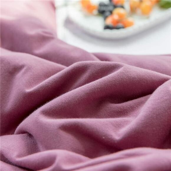 Solid Purple Duvet Cover Queen Pale Mauve Solid Color Bedding Set Jersey Knit - Picture 6 of 7